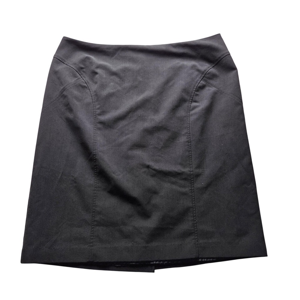 Worthington Skirt Womens Plus 18W Black Solid Straight Knee Length Lined Stretch
